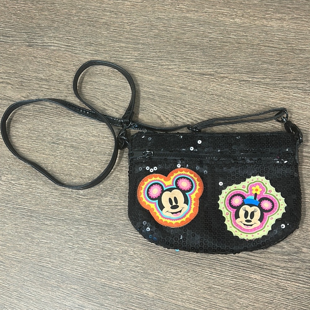 Disney Parks Sequin Mickey and Minnie Crossbody.
